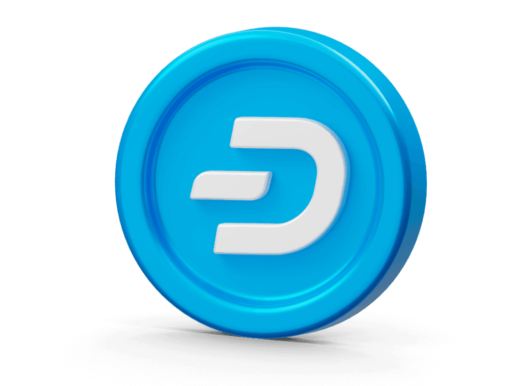 DASH cryptocurrency 3D illustration