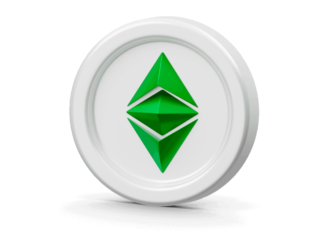 ETC cryptocurrency 3D illustration