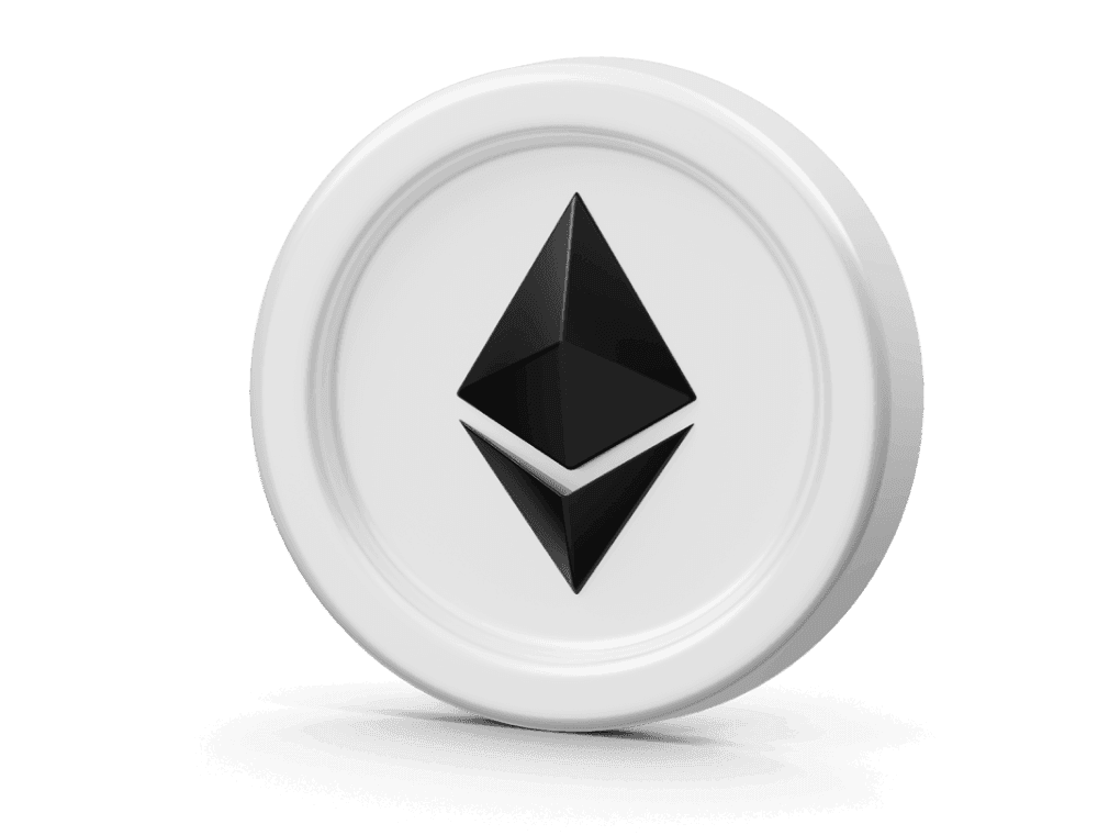 ETH cryptocurrency 3D illustration