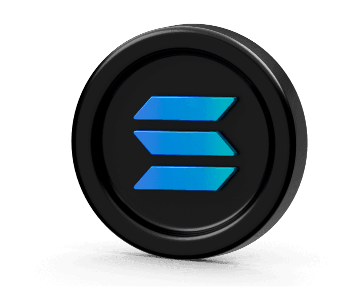 SOL cryptocurrency 3D illustration