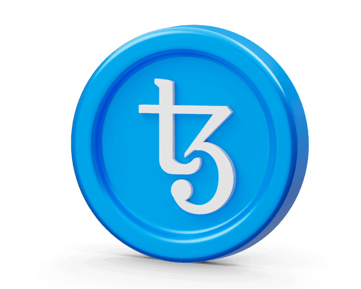 XTZ cryptocurrency 3D illustration